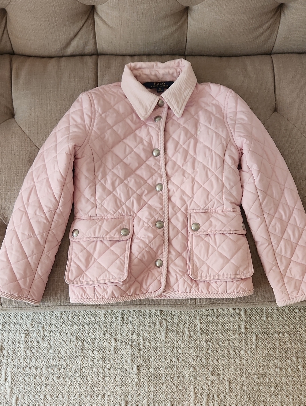 Ralph Lauren Girls' Quilted Pink Jacket